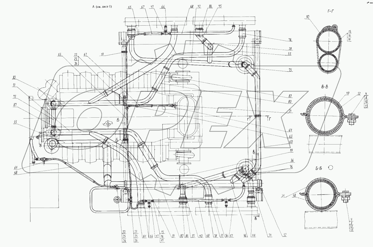Монтаж трубопроводов 7428-1303005-01