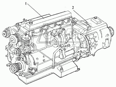 Двигатель D10TSLL-160E2 в сборе с коробкой передач (1)