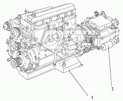 Двигатель D10TSLL-160E2 в сборе с коробкой передач (2)