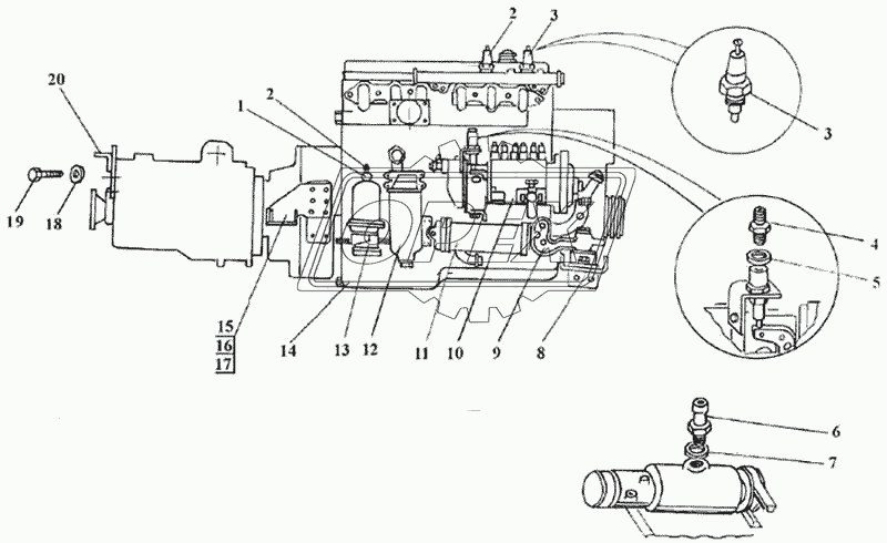 Двигатель в сборе с коробкой передач