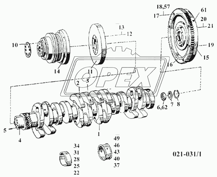 Коленчатый вал двигателя D10TSLL-160E2