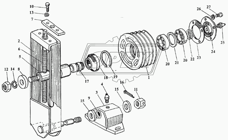 Опора натяжная двигателя ЯМЗ-236НЕ и ЯМЗ-236А