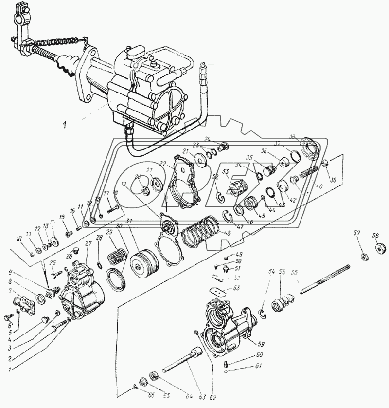 Усилитель привода управления сцеплением (модели 52528, 52528А)