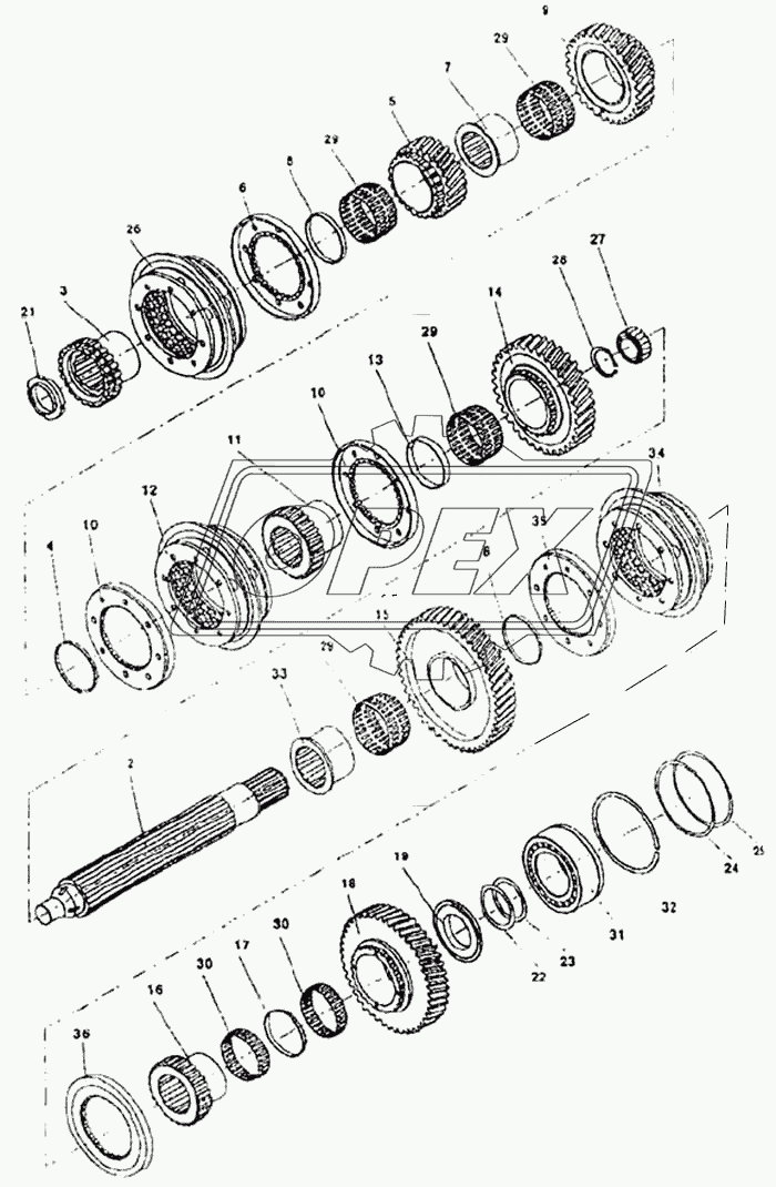 Механизм коробки передач (модель 52527) 1