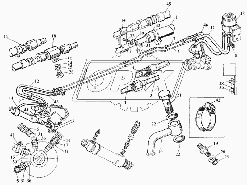Трубопроводы и шланги гидроусилителя