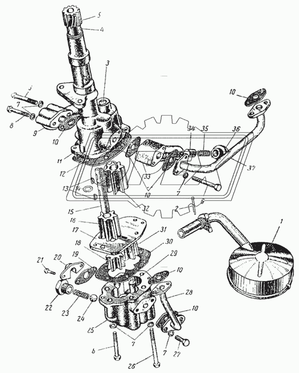 Масляный насос и маслоприемник