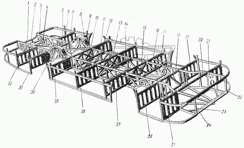 Каркас основания автобуса