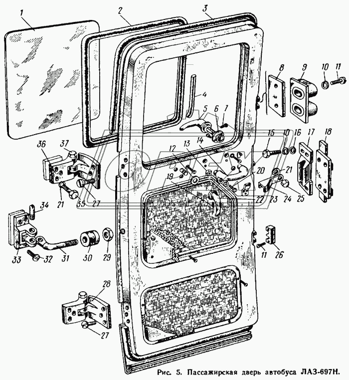 Пассажирская дверь автобуса ЛАЗ-697Н