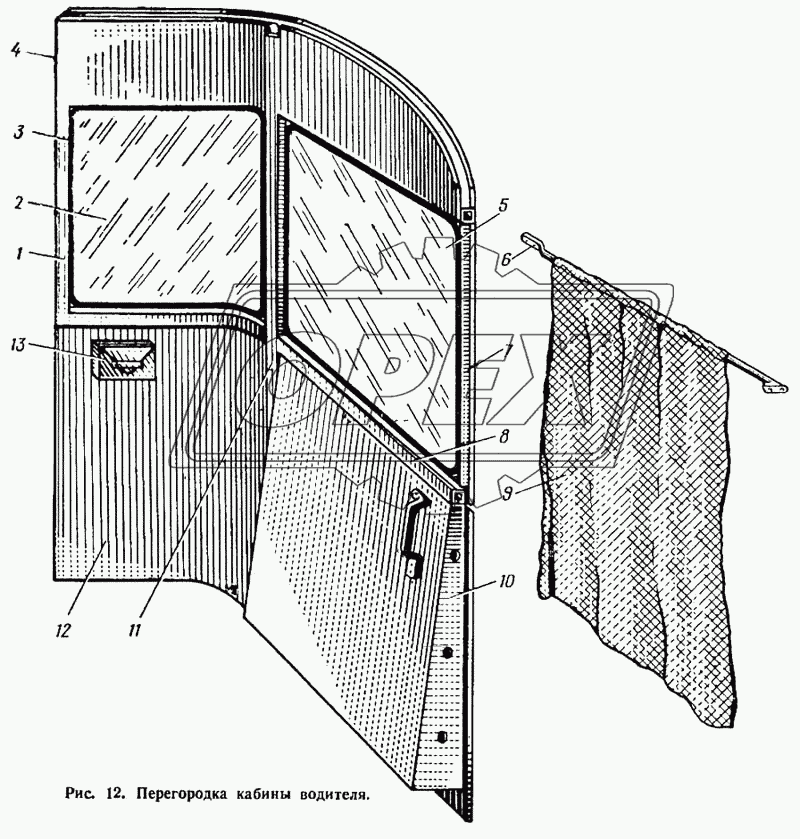 Перегородка кабины водителя