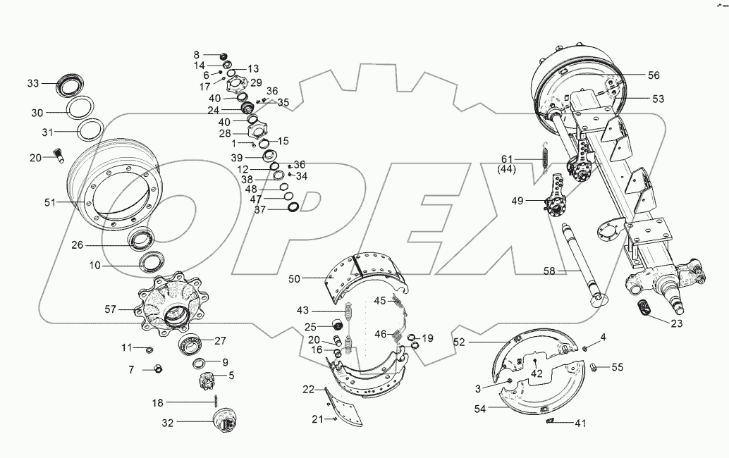 55010220 Braking axle
