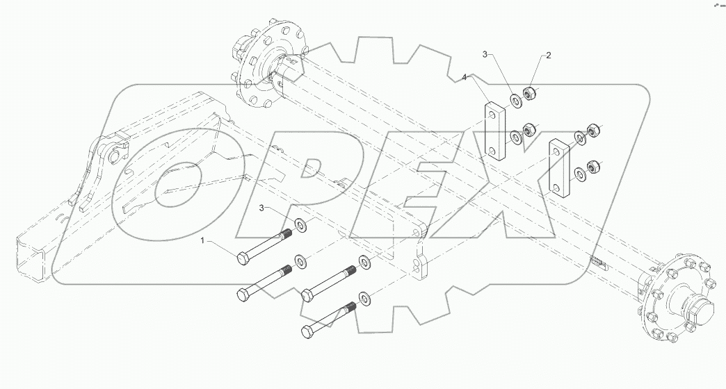 55010349 Set of fittings running axle