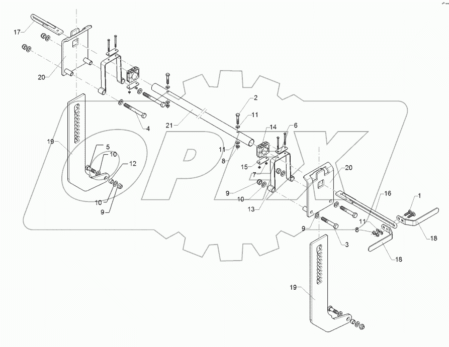 62210525 Levelling harrow adjustement