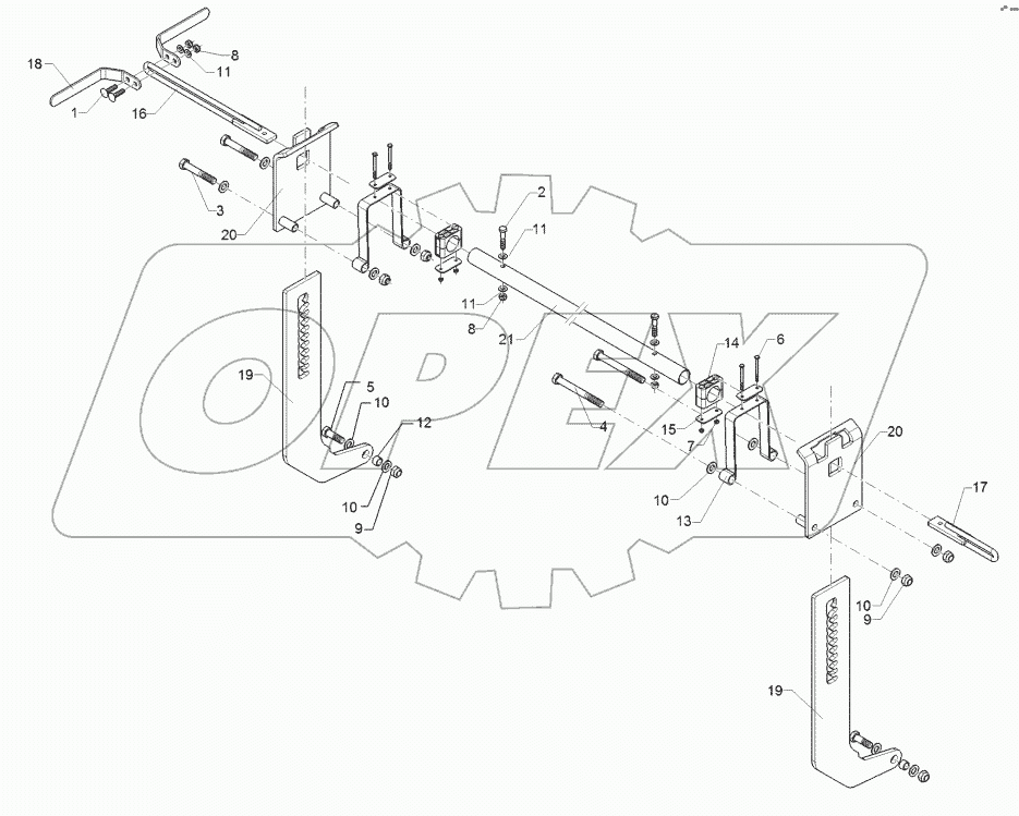 62210528 Levelling harrow adjustement