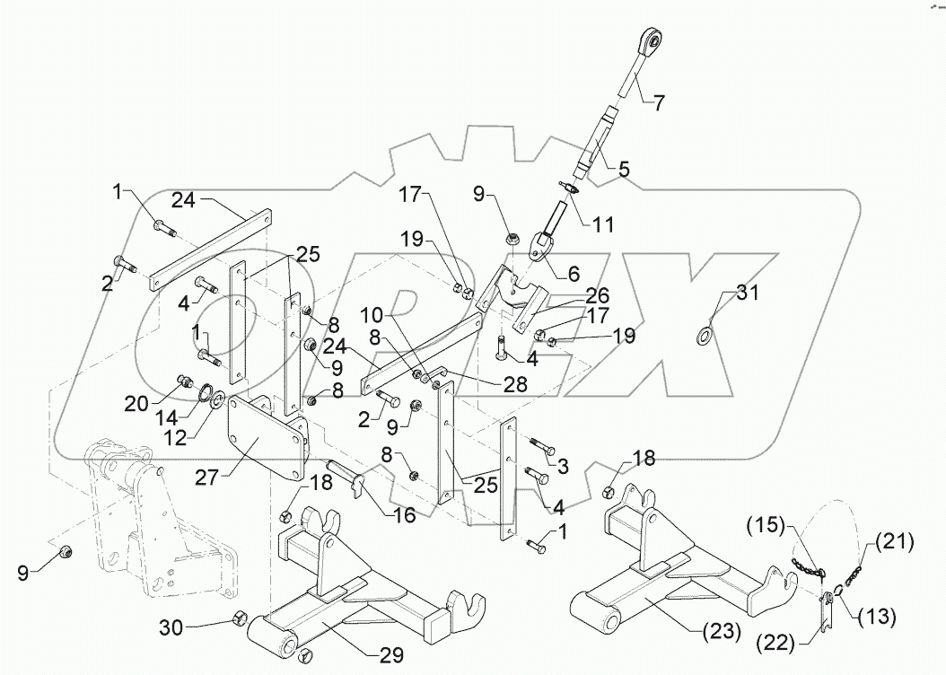 6618511 Hydraulic lift linkage