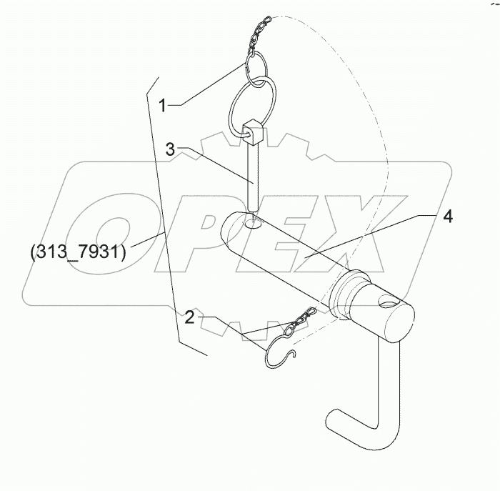 3137929 Top link pin with chain
