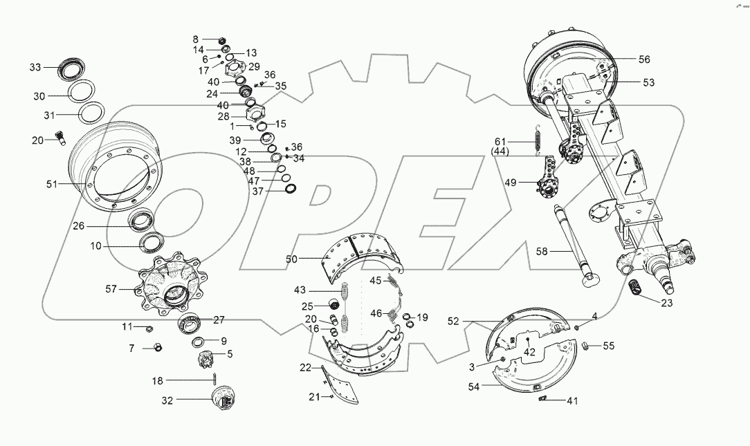 55010220 Braking axle
