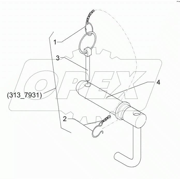 3137929 Top link pin with chain