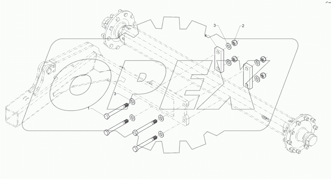55010349 Set of fittings running axle