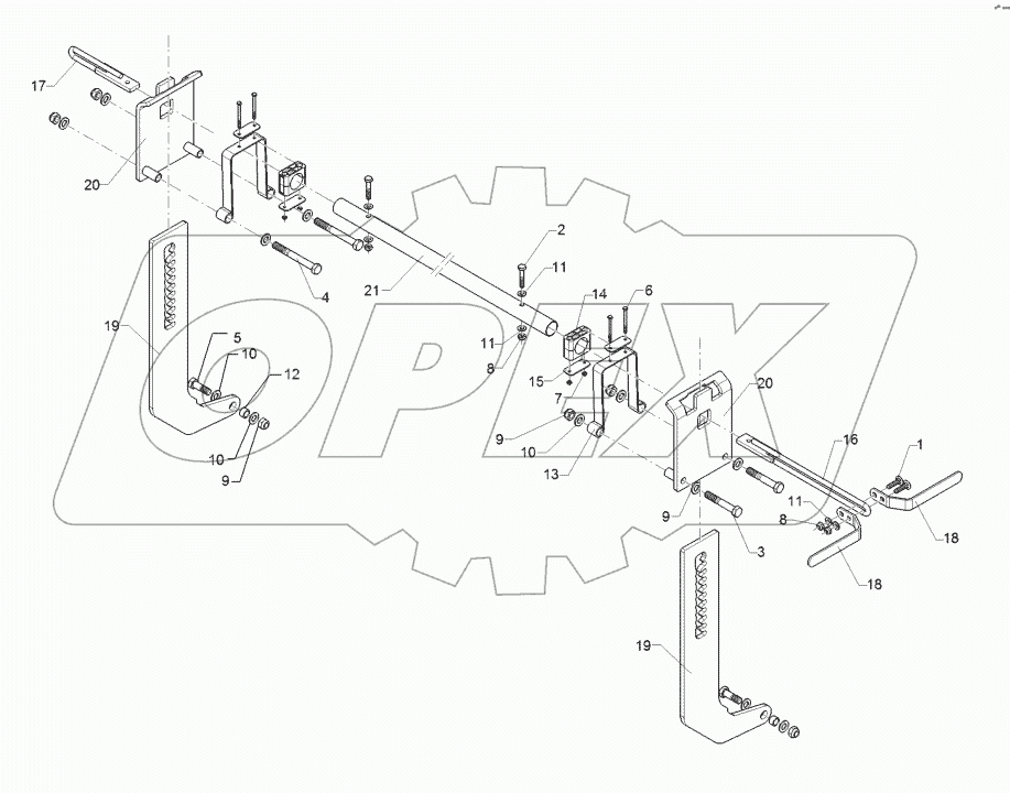 62210531 Levelling harrow adjustement