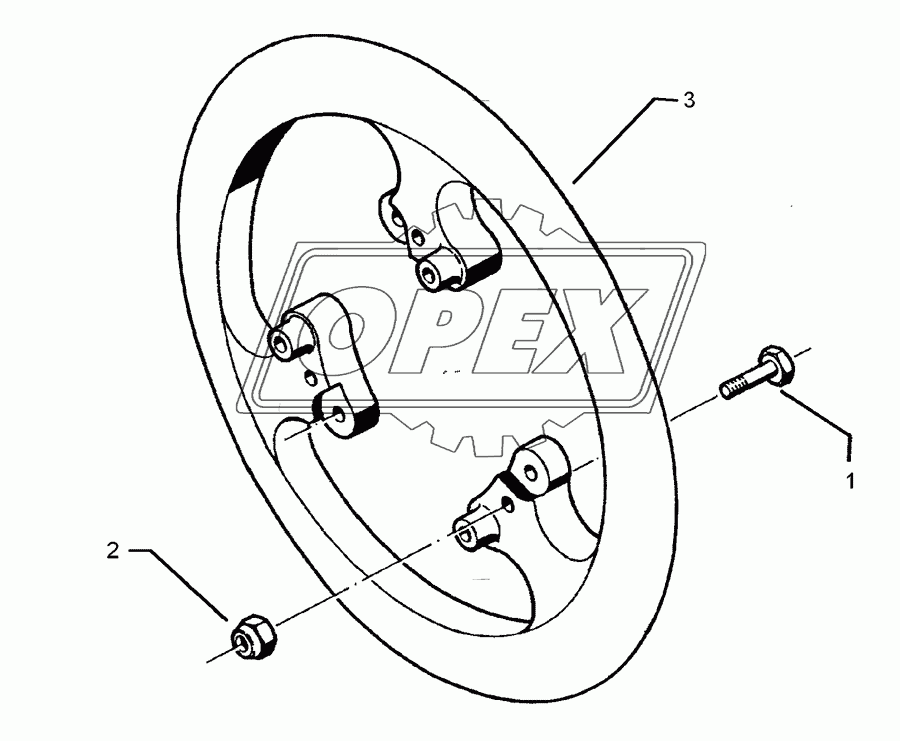 Packer wheel 900-45°-I/M16x75
