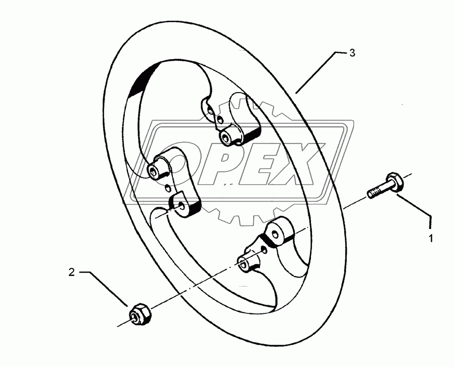 Packer wheel 900-45°-I/M16x75