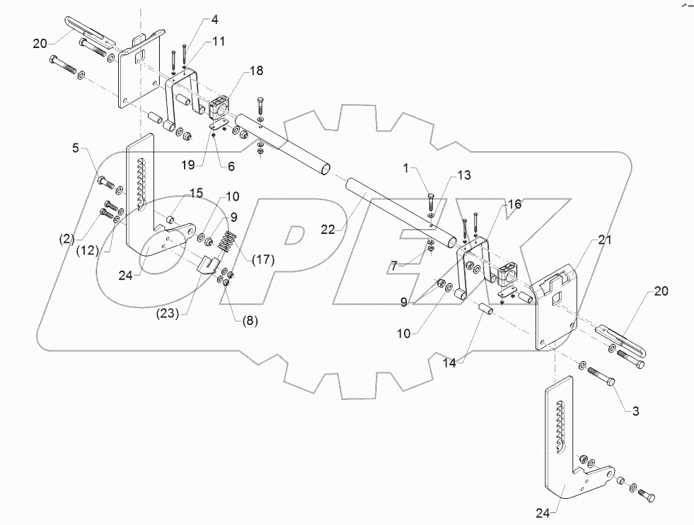 62210328 Levelling harrow adjustement