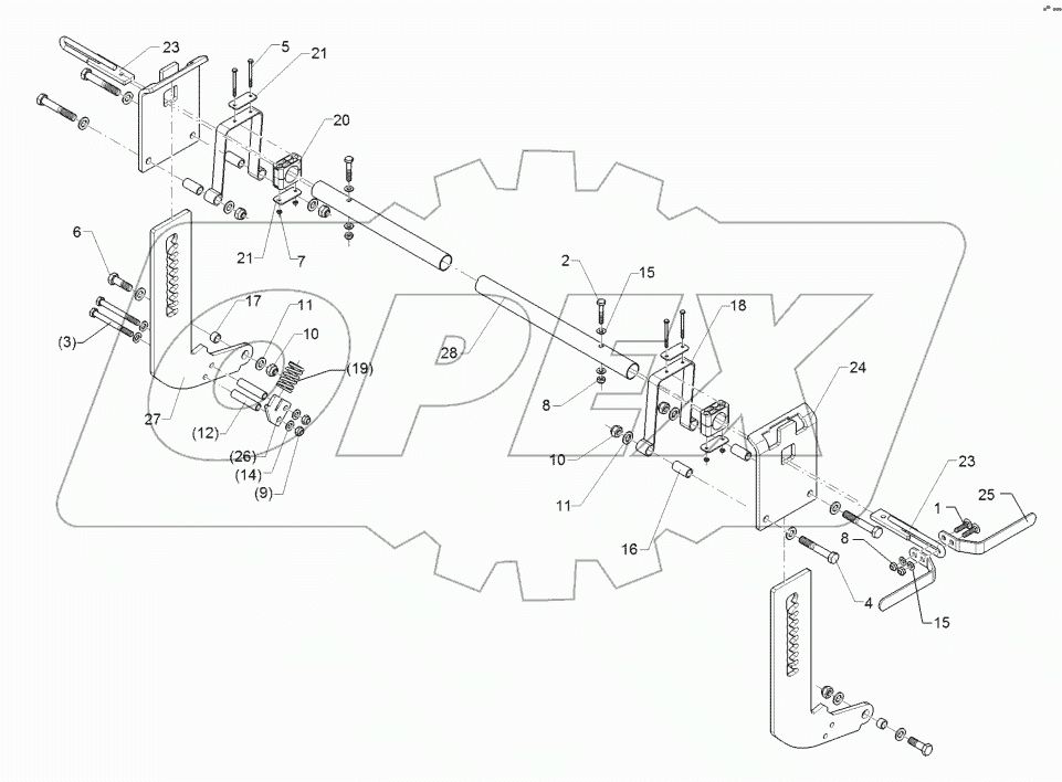 62210453 Levelling harrow adjustement