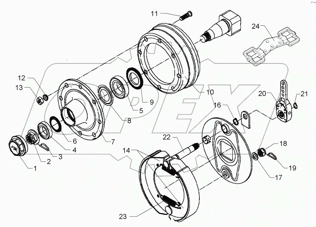69910274 Braking axle