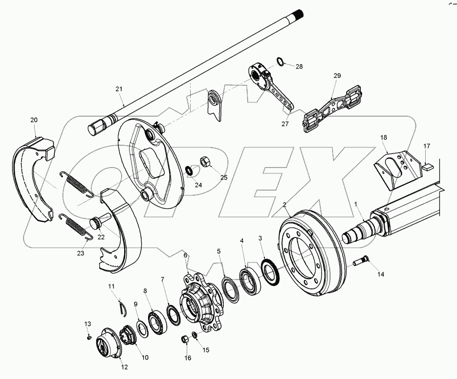 69910275 Braking axle