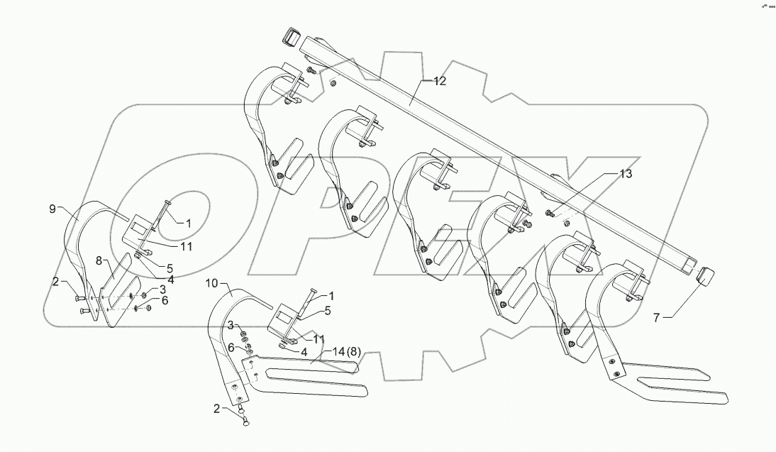 62210128 Levelling harrow