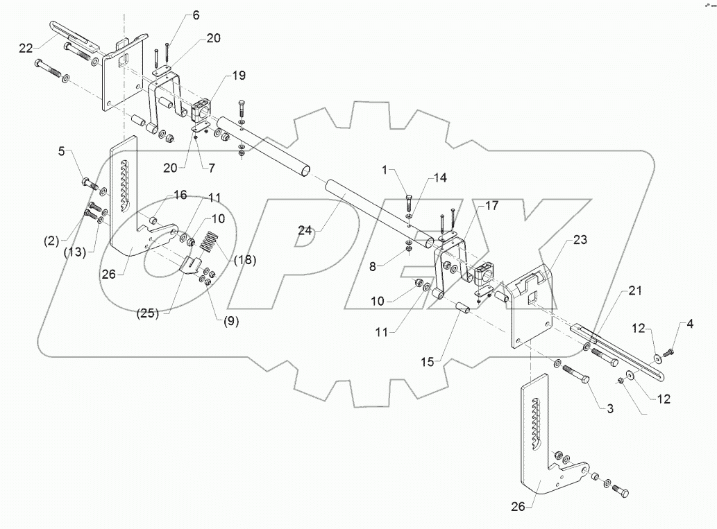 62210330 Levelling harrow adjustement
