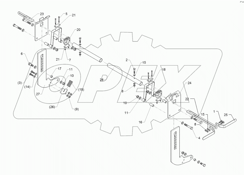 62210457 Levelling harrow adjustement