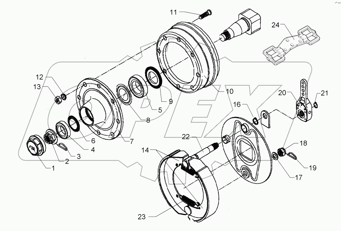 69910274 Braking axle