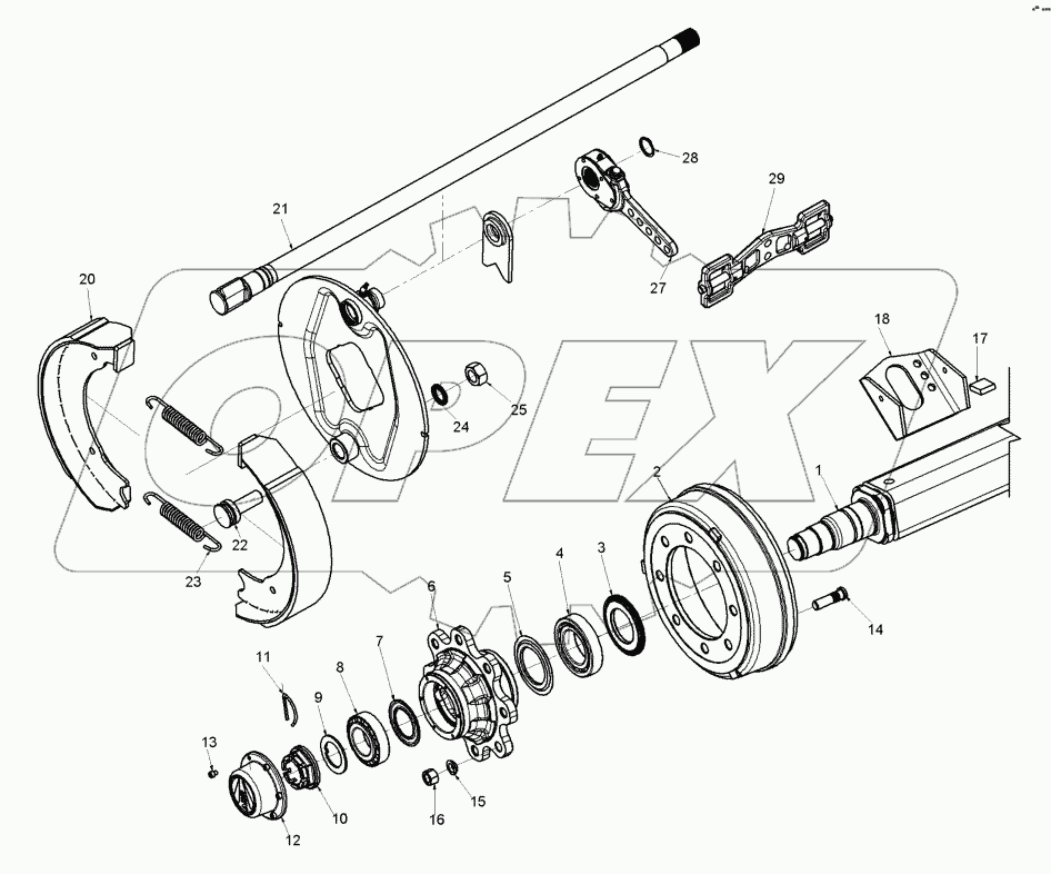 69910275 Braking axle
