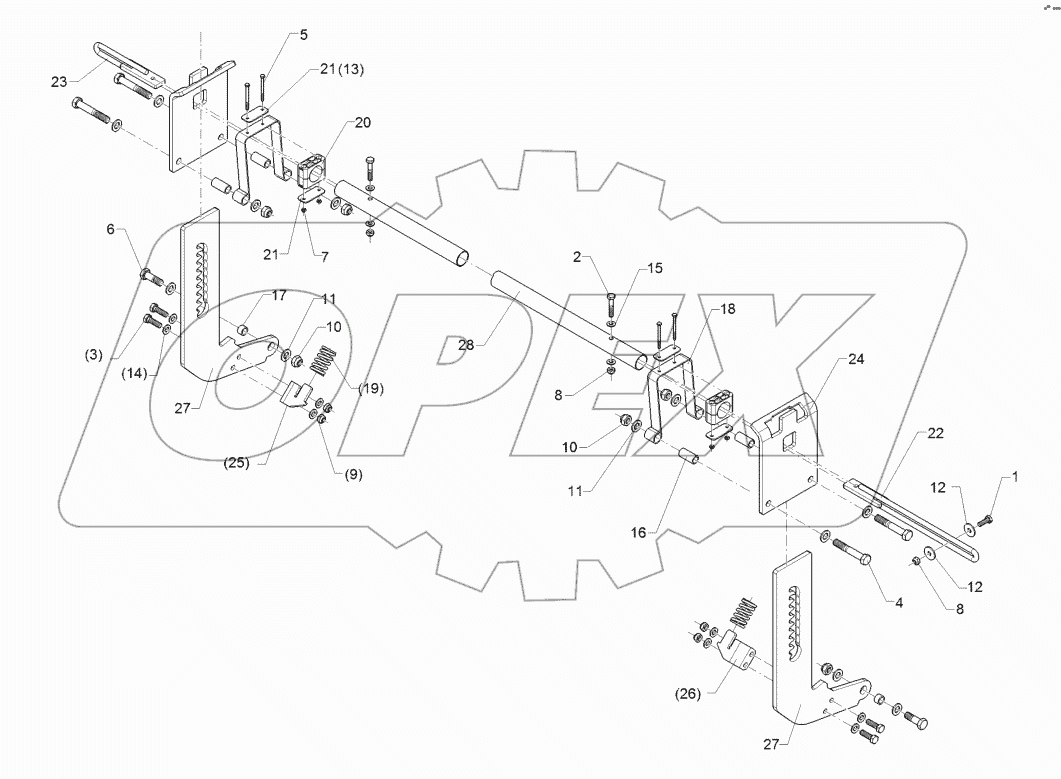 62210332 Levelling harrow adjustement