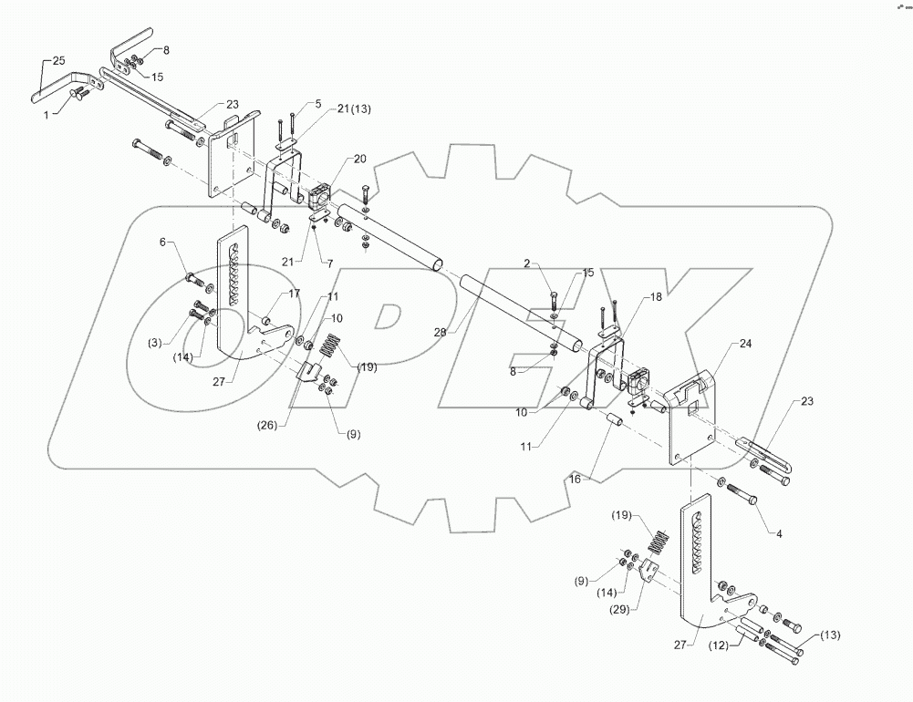 62210460 Levelling harrow adjustement