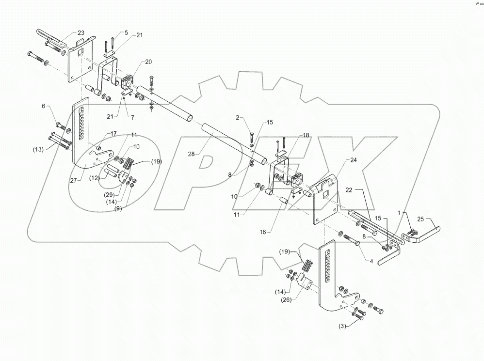 62210461 Levelling harrow adjustement
