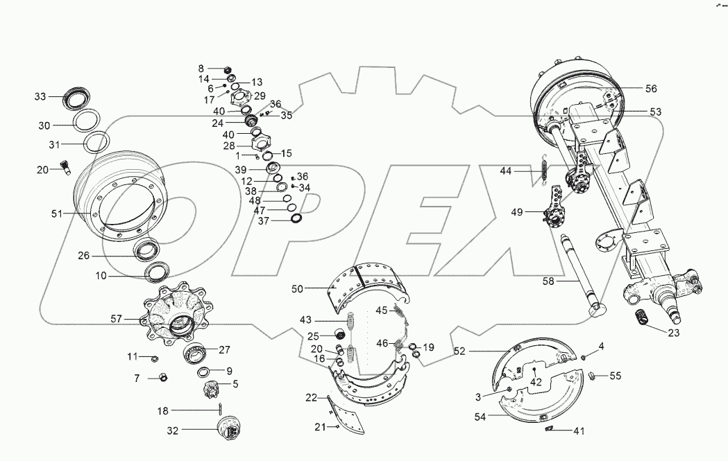 55010220 Braking axle