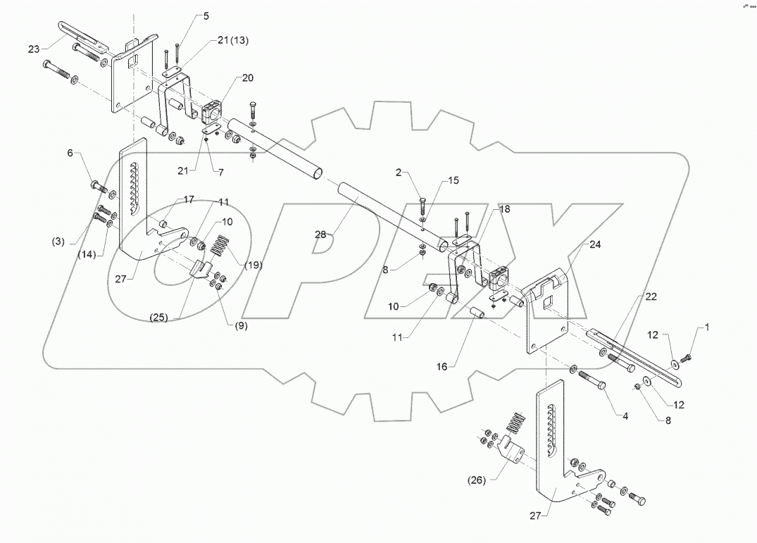 62210316 Levelling harrow adjustement