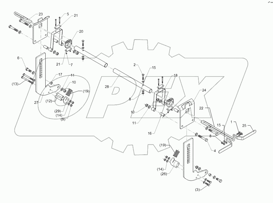 62210465 Levelling harrow adjustement