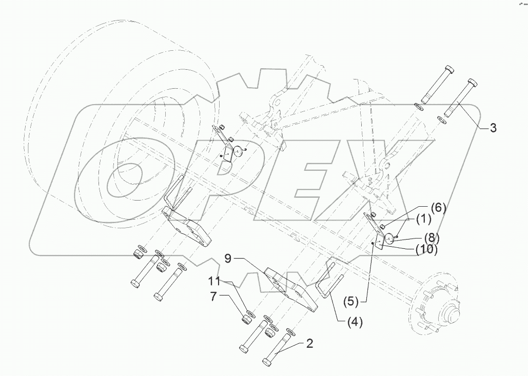 5501124 Set of fittings running axle