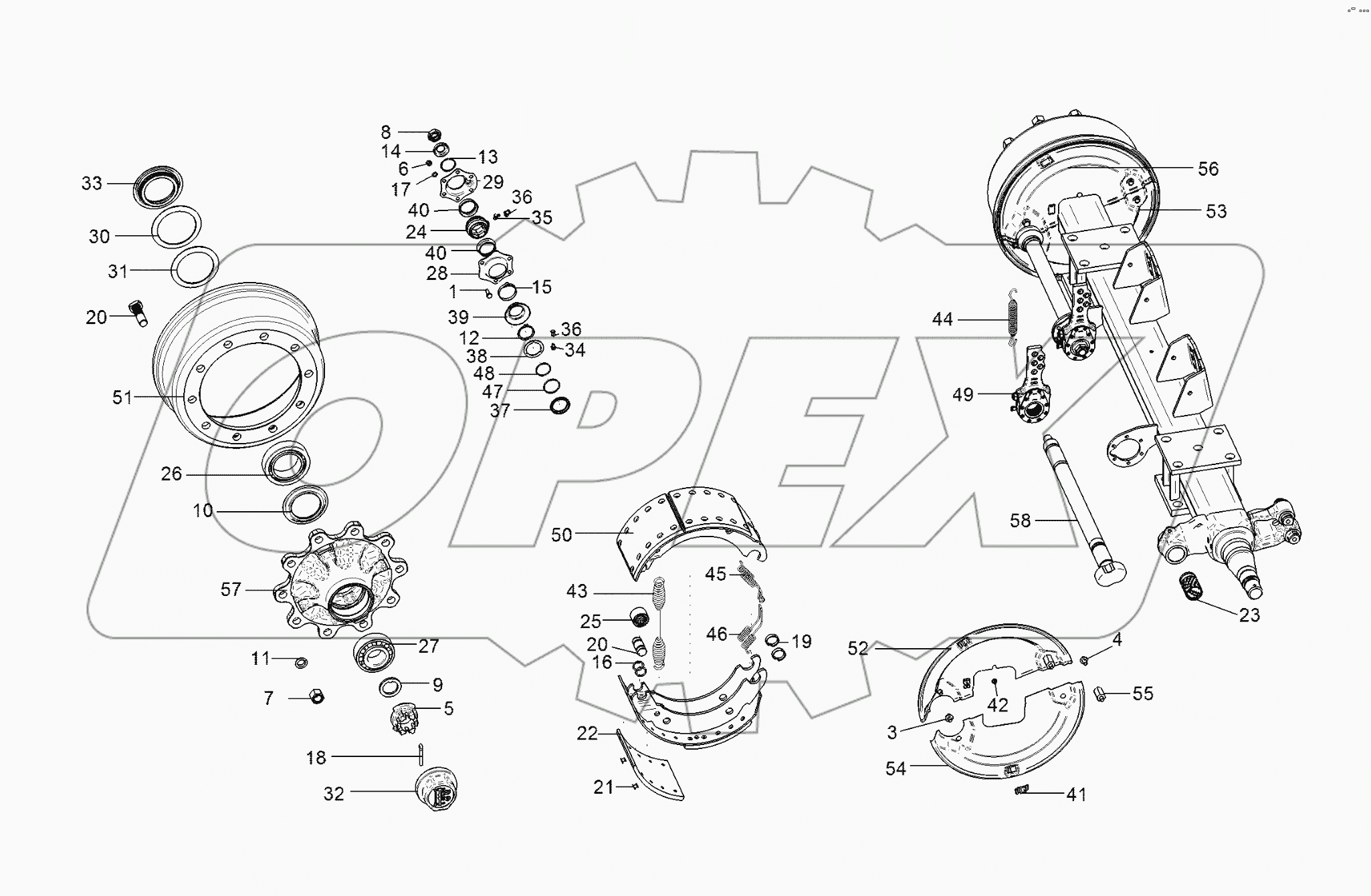 55010220 Braking axle