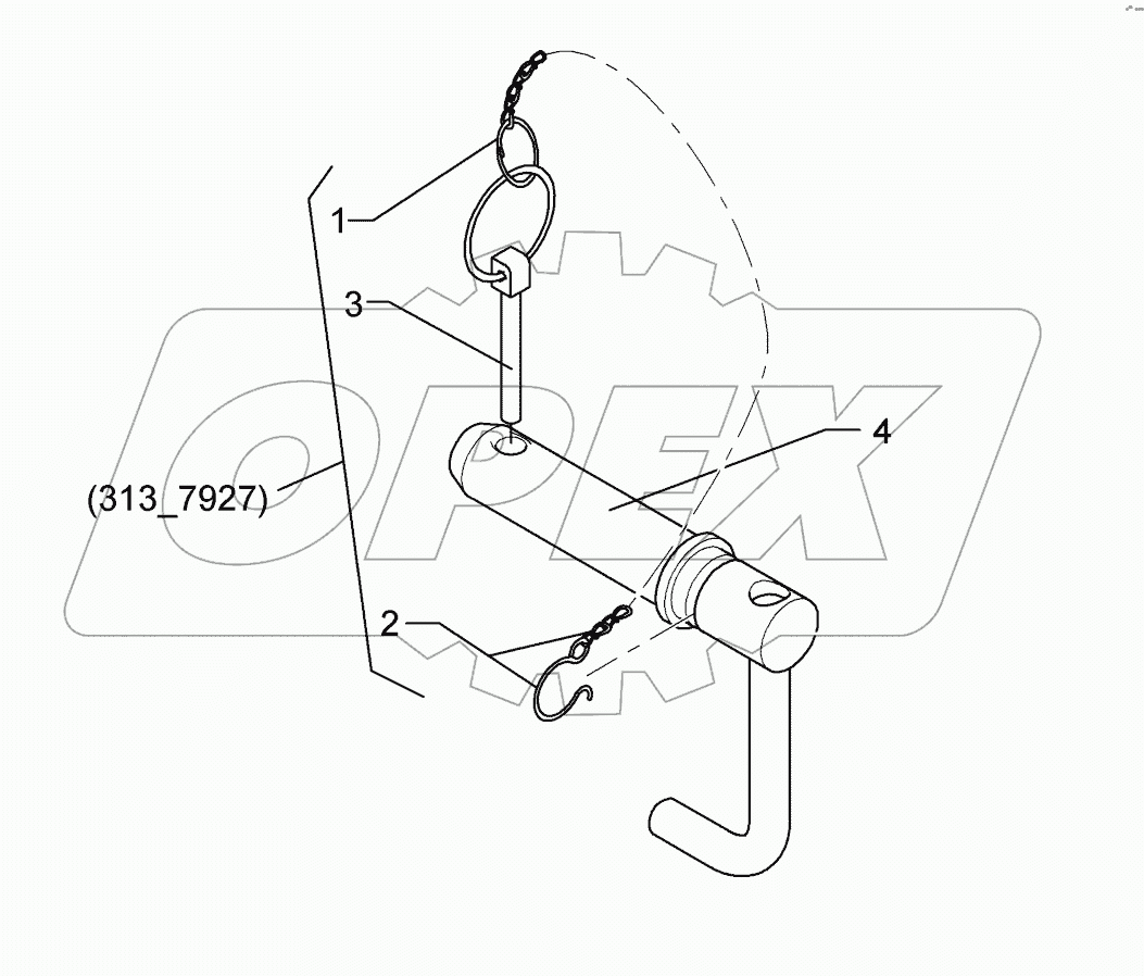3137927 Top link pin with chain