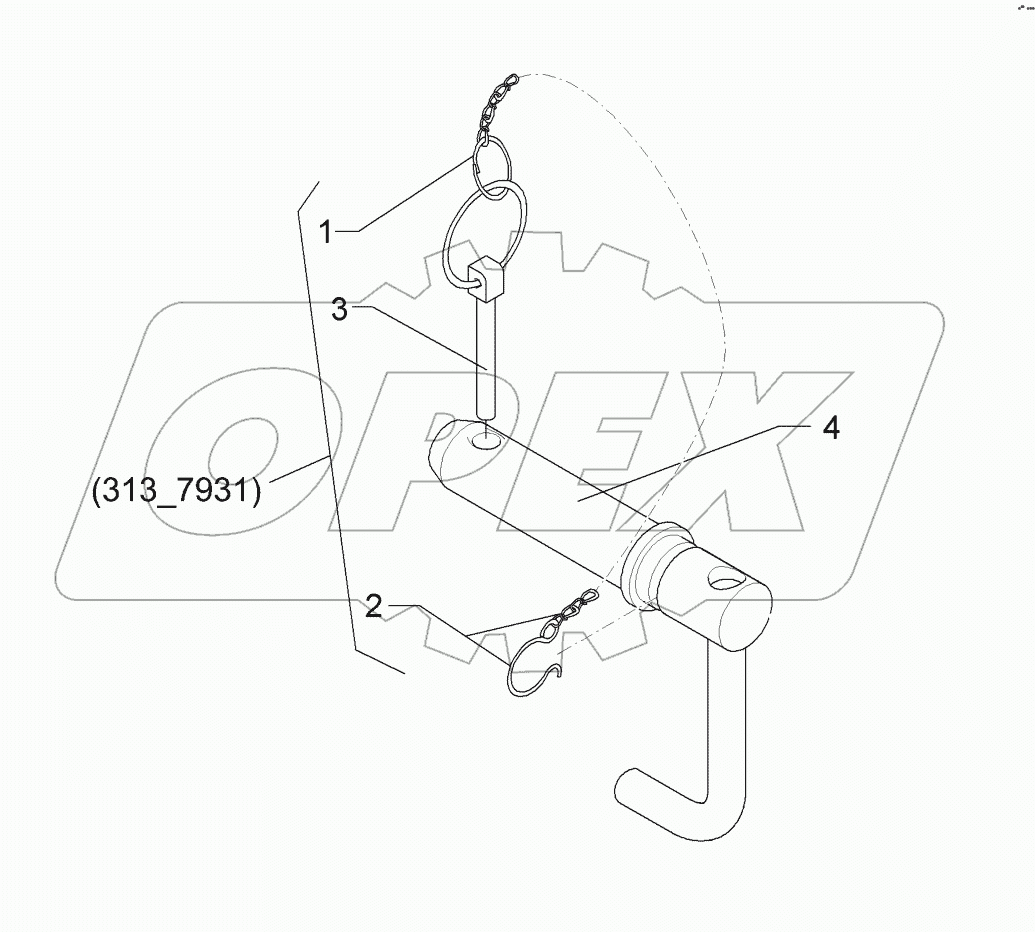 3137929 Top link pin with chain