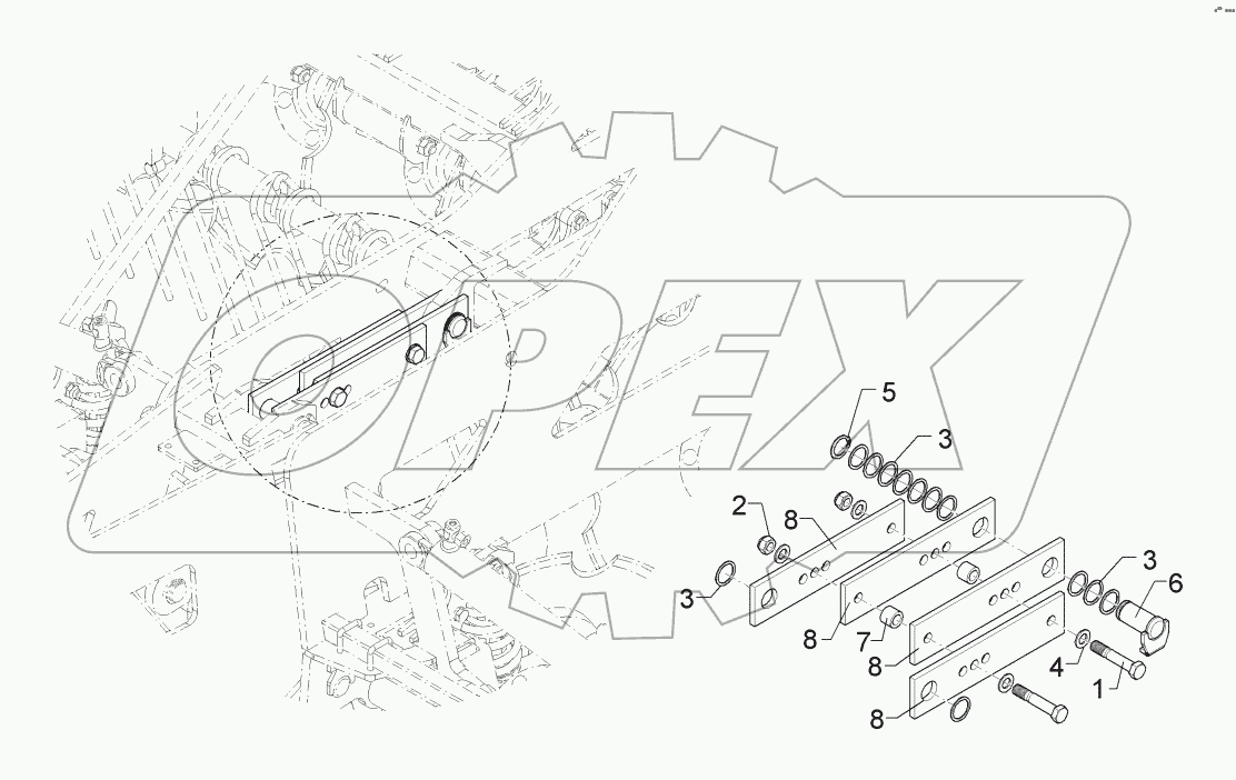 64010037 Drawbar support