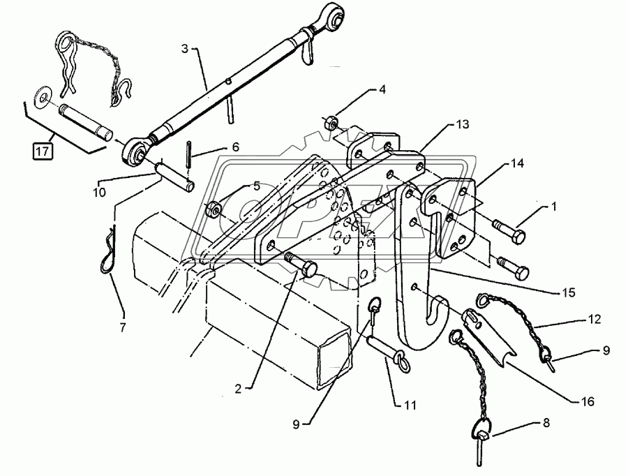 Three point linkage L2 Z3 Topas 140 A