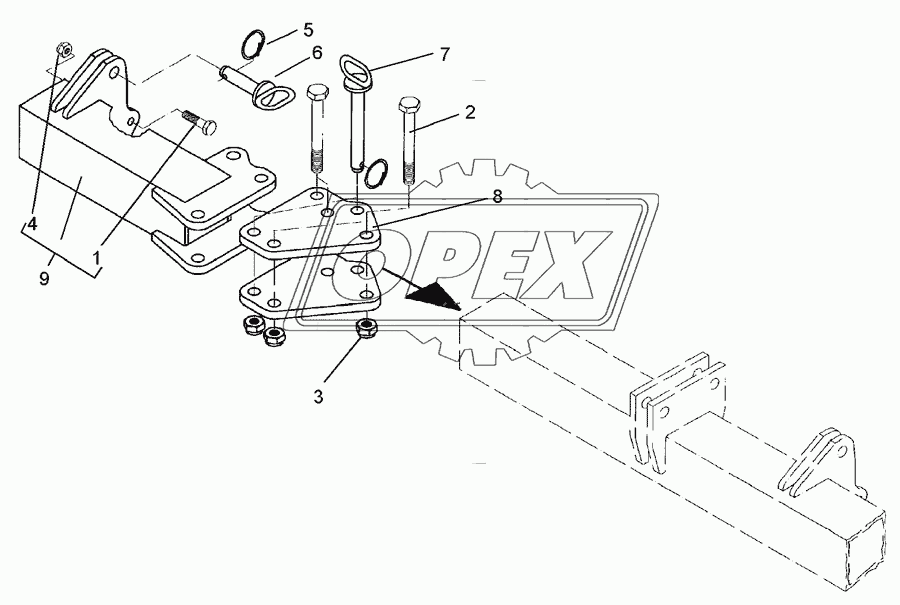 Bracket for outer disc RE 80x80 SM9