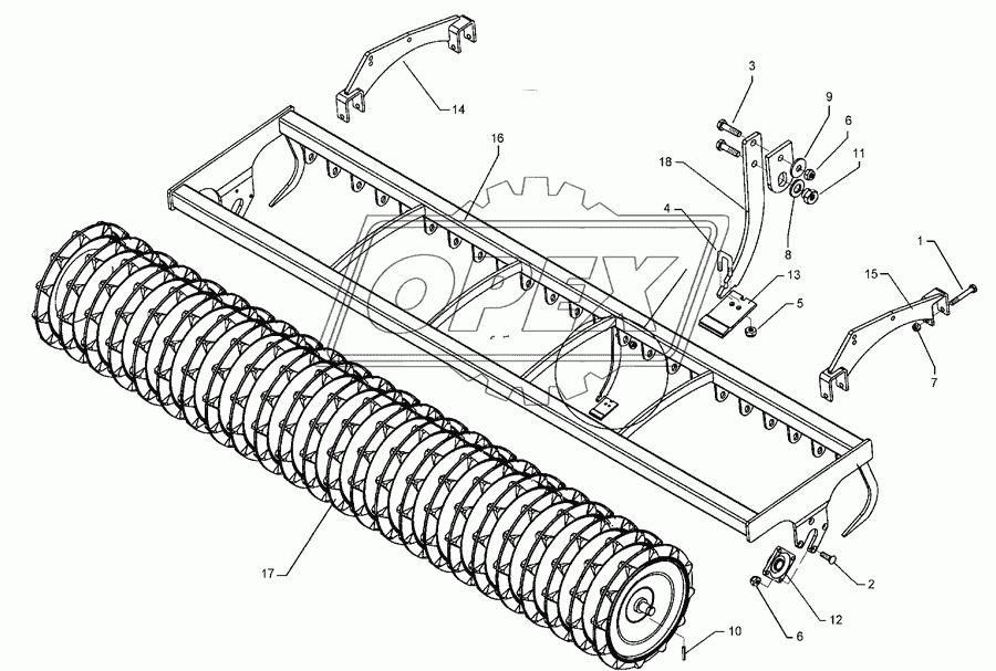 Trapeze packer roller TPW D500-300-24R-125