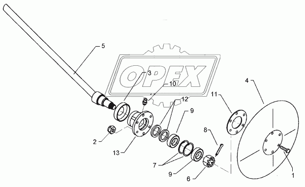 Axle for track marker D30x595 668A