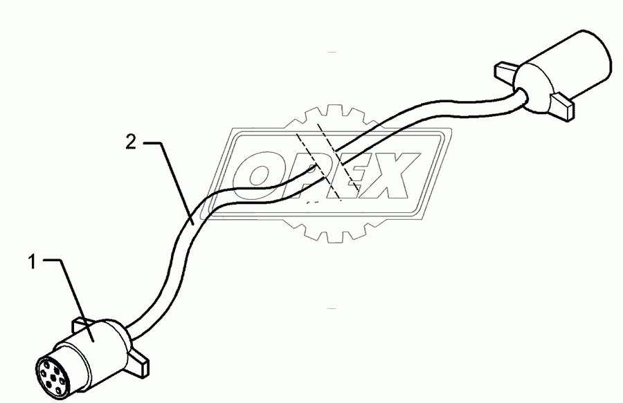 Extension cable 7-polig 5m